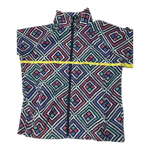 Columbia Polar Fleece Jacket Girls XL Full Zip Aztec Geometric Unique Pattern - Picture 6 of 9